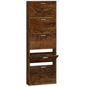 vidaXL, vidaXL Schuhschrank Räuchereiche 59x17x169 cm Holzwerkstoff