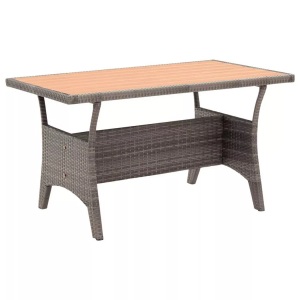 vidaXL, vidaXL Gartentisch Grau 120x70x66 cm Poly Rattan, vidaXL Gartentisch Grau 120x70x66 cm Poly Rattan