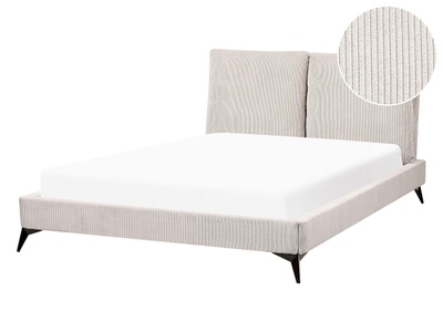 Beliani, Bett mit Lattenrost aus Cord Klassisch MELLE Bett mit Lattenrost aus Cord Klassisch MELLE