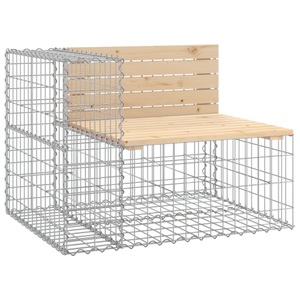 vidaXL, vidaXL Gartenbank aus Gabionen 92x71x65,5 cm Massivholz Kiefer