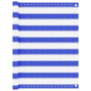vidaXL, vidaXL Balkon-Sichtschutz Blau und Weiß 90x600 cm HDPE, vidaXL Balkon-Sichtschutz Blau und Weiß 90x600 cm HDPE