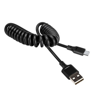 Avizar, USB Micro-USB Spiralkabel 80cm, Avizar - USB / Micro-USB Spiralkabel 80cm, Schwarz, One Size