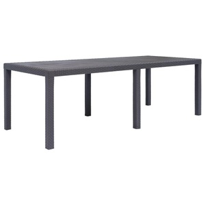 Diverse Hardware, Gartentisch Braun 220 x 90 x 72 cm Kunststoff Rattan-Optik