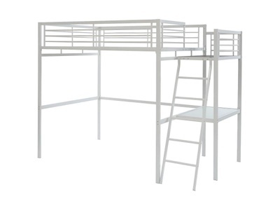 Vente-unique, Hochbett mit Schreibtisch CASUAL II - 140 x 190 cm - Weiß Hochbett mit Schreibtisch CASUAL II - 140 x 190 cm - Weiß, 