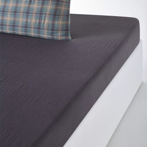 LA REDOUTE INTERIEURS, La Redoute Intérieurs - Fixleintuch Check, 160X200CM, Grau, La Redoute Intérieurs - Fixleintuch Check, 160X200CM, Grau