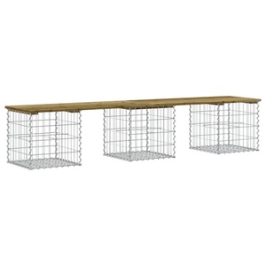vidaXL, vidaXL Gartenbank aus Gabionen 203x44x42 cm Kiefernholz Imprägniert