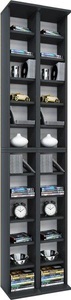 VCM, Holz CD DVD Stand Regal Schrank Aufbewahrung Standregal Ständer Almera Holz CD DVD Stand Regal Schrank Aufbewahrung Standregal Ständer Almera, MID.YOU Cd-regal in schwarz , 'Almera' _ Holzwerkstoff , 20 Fächer , 42x183x20 cm , Nachbildung , 000657005303