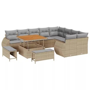 vidaXL, VidaXL - Garten-sofa poly-rattan, One Size, Beige