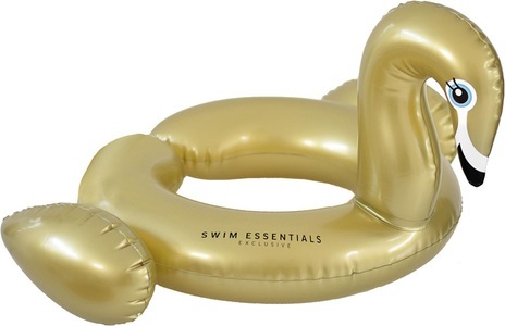 SWIM ESSENTIALS, Swim Essentials Aufblasbarer Spaltring Schwan Gold 55 cm, Swim Essentials - Schwimmring 56cm Splitring Swan, One Size, Multicolor