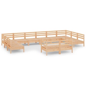 vidaXL, vidaXL 12-tlg. Garten-Lounge-Set Massivholz Kiefer, 