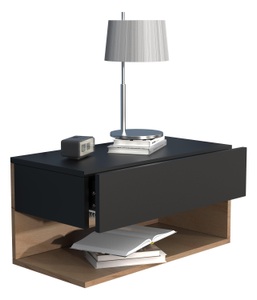 VCM, Holz Wandschublade Nachtschrank Wandboard Schublade Konsole Nachttisch Usal XL 60 cm Holz Wandschublade Nachtschrank Wandboard Schublade Konsole Nachttisch Usal XL 60 cm, VCM - Nachtschrank | Wandschublade Wandboard Nachttisch |Maße ca. H. 30 x B. 60 T. 32 cm Usal XL cm, Mediumgrau