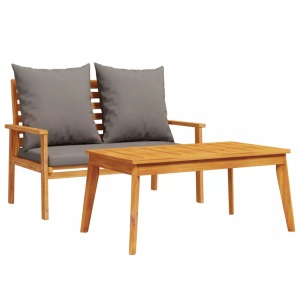 vidaXL, vidaXL Gartensofa-Set mit Kissen Massivholz Akazie, vidaXL Gartensofa-Set mit Kissen Massivholz Akazie