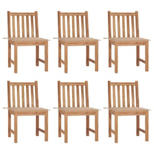 vidaXL, vidaXL Gartenstühle 6 Stk. mit Kissen Massivholz Teak, vidaXL Gartenstühle 6 Stk. mit Kissen Massivholz Teak