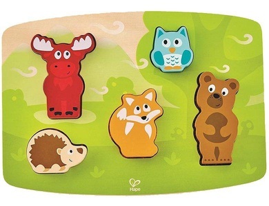 Hape, Hape Fühlpuzzle Waldtiere, Hape Steckpuzzle »Waldtiere Fühlpuzzle«, FSC®- schützt Wald - weltweit