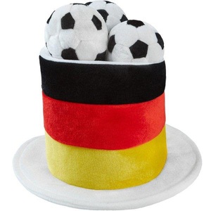 TecTake, Fussball Fan Zylinder Deutschland mit Fussbällen Multicolor, Tectake - Fussball Fan Zylinder Deutschland mit Fussbällen, One Size, Multicolor