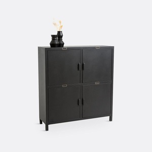 LA REDOUTE INTERIEURS, Sideboard Hiba, 4 Türen, Stahl, La Redoute Intérieurs - Highboard Hiba mit 4 Türen, One Size, Schwarz