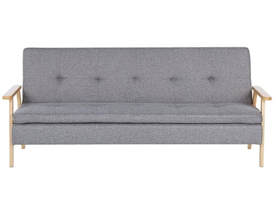 Beliani, Schlafcouch aus Polyester Retro TJORN Schlafcouch aus Polyester Retro TJORN, Beliani - Schlafsofa aus Polyester Retro TJORN, One Size, Rauch