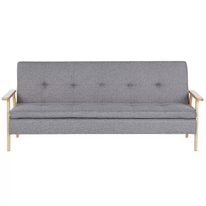 Beliani, Schlafcouch aus Polyester Retro TJORN Schlafcouch aus Polyester Retro TJORN, Beliani - Schlafsofa aus Polyester Retro TJORN, One Size, Rauch