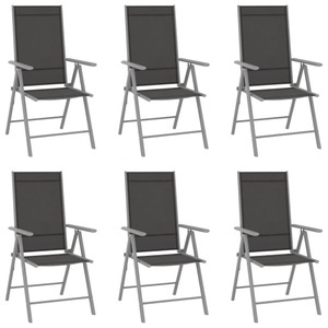 vidaXL, vidaXL Gartenstühle Klappbar 6 Stk. Textilene Schwarz