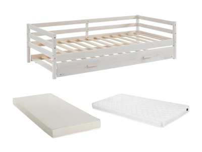 Vente-unique, Ausziehbett + Matratzen 2Kiefer massiv MDF Get AEDAN II Ausziehbett + Matratzen 2Kiefer massiv MDF Get AEDAN II, 