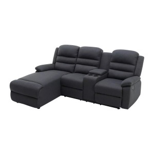 Vente-unique, Ecksofa Relaxsofa - Ecke Links - Stoff - Anthrazit - MACEDONIA Ecksofa Relaxsofa - Ecke Links - Stoff - Anthrazit - MACEDONIA