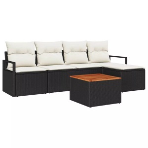 vidaXL, VidaXL - Garten-sofa poly-rattan, One Size, Schwarz