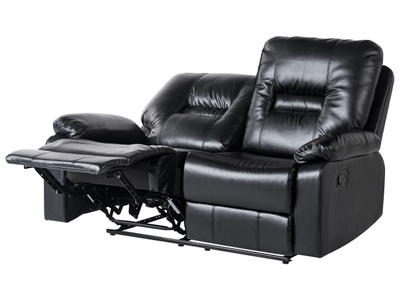 Beliani, 2 Sitzer Sofa aus Kunstleder Modern BERGEN 2 Sitzer Sofa aus Kunstleder Modern BERGEN, Beliani - 2 Sitzer Sofa aus Kunstleder BERGEN, One Size, Schwarz