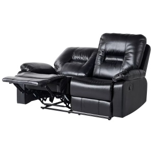 Beliani, 2 Sitzer Sofa aus Kunstleder Modern BERGEN 2 Sitzer Sofa aus Kunstleder Modern BERGEN, Beliani - 2 Sitzer Sofa aus Kunstleder BERGEN, One Size, Schwarz