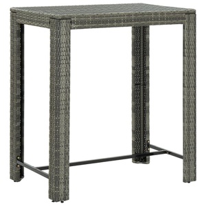 vidaXL, vidaXL Garten-Bartisch Grau 100x60,5x110,5 cm Poly Rattan