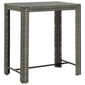vidaXL, vidaXL Garten-Bartisch Grau 100x60,5x110,5 cm Poly Rattan, vidaXL Garten-Bartisch Grau 100x60,5x110,5 cm Poly Rattan