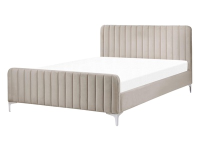 Beliani, Bett mit Lattenrost aus Samtstoff Modern LUNAN Bett mit Lattenrost aus Samtstoff Modern LUNAN
