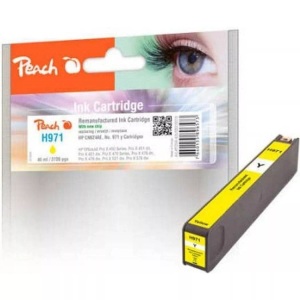 Peach, Peach Tintenpatrone gelb kompatibel zu HP No. 971, CN624AE, Peach HP 971 y Druckerpatrone ye ersetzt HP No. 971 y, CN624A für z.B. HP OfficeJet Pro X 476 dw, HP OfficeJet Pro X 450, HP OfficeJet Pro X 451 dn