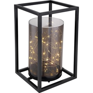 mutoni light, Solarleuchte Metall schwarz 40xLED, Globo Solarleuchte , 33817 , Grau , Kunststoff , 17x28 cm , mit Schalter , 004558675003