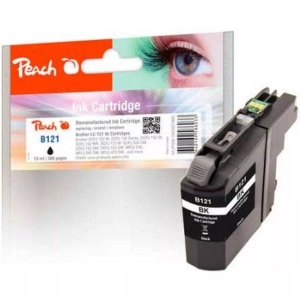 Peach, Peach Tintenpatrone schwarz kompatibel zu Brother LC-121BK, Peach B121 BK Druckerpatrone bk ersetzt Brother LC-121BK für z.B. Brother DCPJ 552 DW, Brother MFCJ 870 DW, Brother DCPJ 132 W, Brother DCPJ 150