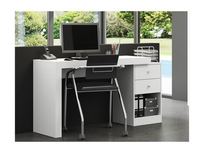 Vente-unique, Schreibtisch ausziehbar mit 2 Schubladen 1 Ablage EVAN Schreibtisch ausziehbar mit 2 Schubladen 1 Ablage EVAN, 