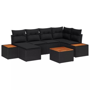 vidaXL, VidaXL - Garten-sofa poly-rattan, One Size, Schwarz