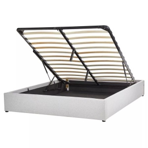 Beliani, Bett mit Lattenrost aus Polyester Skandinavisch DINAN Bett mit Lattenrost aus Polyester Skandinavisch DINAN