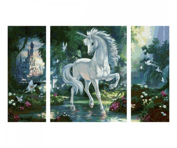 undefined, MNZ - Einhorn im Zauberwald (Triptychon), Schipper Malen nach Zahlen »Einhorn im Zauberwald (Tripty)«