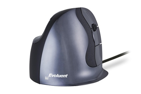 BakkerElkhuizen, BakkerElkhuizen Evoluent D Small USB-Maus Ergonomisch Anthrazit, BakkerElkhuizen - Evoluent D Maus Büro rechts USB Typ-A Laser 3200 DPI, Schwarz