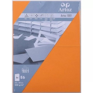Artoz, ARTOZ Karten 1001 E6 107372265 220g. orange 5 Blatt, ARTOZ Karten 1001 E6 107372265 220g. orange 5 Blatt