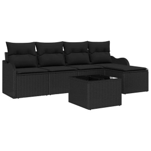 vidaXL, VidaXL - Garten-sofa poly-rattan, One Size, Schwarz