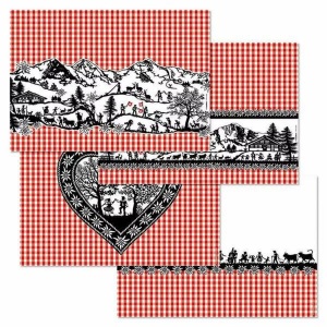 Trendform, Papiertischset, Trendform Tischset Swiss Tradition 5, 29.7 cm x 0.42 m, Rot/Schwarz
