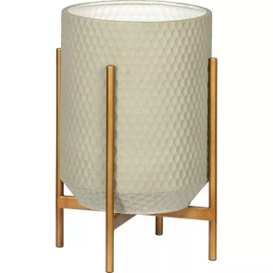 mutoni casual, Pflanzenkübel Vase Juul Metall Beton Grau, Blumentopf Juul Metall Beton grau
