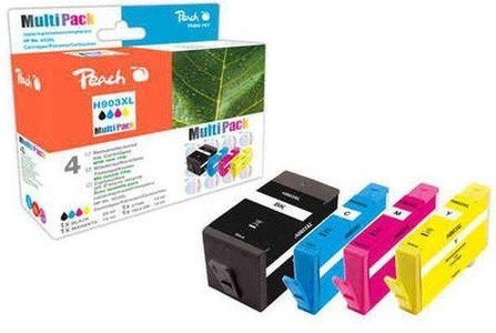 Peach, Peach Spar Pack Tintenpatronen kompatibel zu HP No. 903XL, Peach HP 903 XL 4 Druckerpatronen XL (bk, c/m/y) ersetzt HP No. 903XL, T6M15AE, T6M03AE, T6M07AE, T6M11AE für z.B. HP OfficeJet Pro 6970