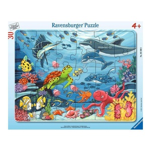 RAVENSBURGER SPIELEVERLAG, Unten im Meer (Puzzle), Rahmenpuzzle UNTEN IM MEER 30-teilig