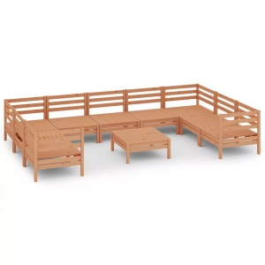 vidaXL, vidaXL 10-tlg. Garten-Lounge-Set Honigbraun Massivholz Kiefer, vidaXL 10-tlg. Garten-Lounge-Set Honigbraun Massivholz Kiefer