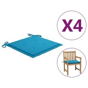 vidaXL, vidaXL Gartenstuhl-Sitzkissen 4 Stk. Blau 50x50x4 cm Stoff, vidaXL Gartenstuhl-Kissen 4 Stk. Blau 50x50x3 cm Oxford-Gewebe