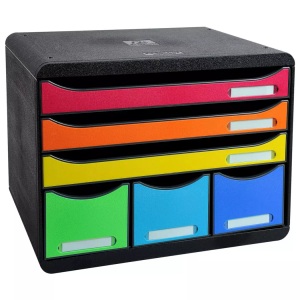 Exacompta, Exacompta Schubladenelement Storebox, Exacompta Schubladenbox Maxi PS (Polystyrol) Schwarz 27 x 35,5 x 27,1 cm