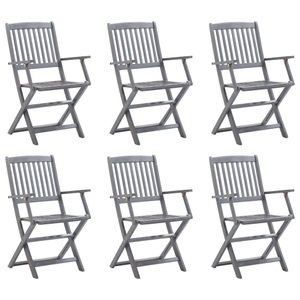 vidaXL, vidaXL Klappbare Gartenstühle 6 Stk. Massivholz Akazie