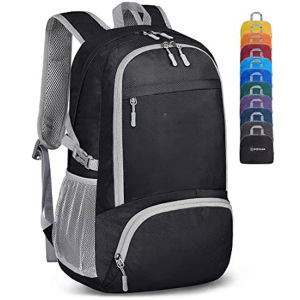 Only-bags.store, Leichter Faltbarer Rucksack-packbare Rucksäcke, Kleine Faltbare Rucksäcke Wanderrucksack Wasserdicht Unisex Grau ONE SIZE